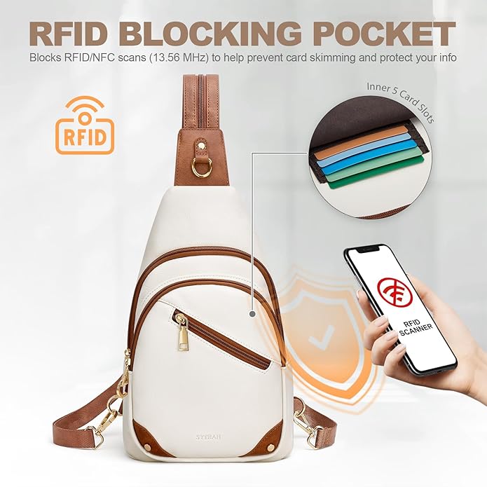 Anti Theft Sling Bag for Women, RFID Crossbody Purses Convertible Sling Backpack, Cross Body Purse Chest Bag