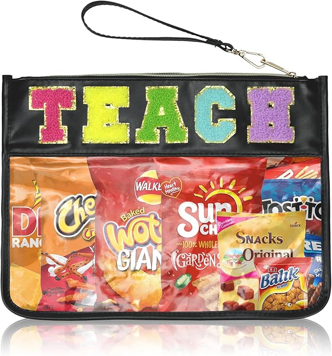 Snack Bags Clear Pouch Travel Makeup Bag Chenille Letter Bags for Zipper Pouch Clear Cosmetic Bag Clearly Tote Bag Makeup Travel Bags for Women