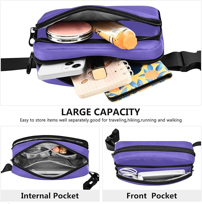 Fanny Pack for Women Men Water Resistant Fashion Waist Packs with Adjustable Strap Belt Bag for Travel Workout Jogging Hiking Slate Blue