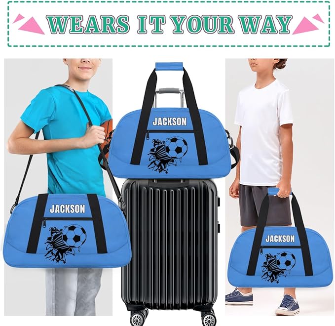 Custom Gym Duffel for Kids Boys,Personalized Duffel Bag Overnight Bags for Travel Weekender Practice Basketball