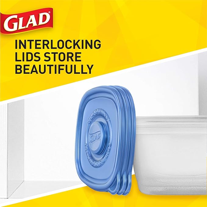 GladWare Food Storage Containers, Family Variety Pack, 24 Piece Set | with Glad Lock Tight Seal, BPA Free Containers and Lids in a Variety of Sizes to Hold and Store Food