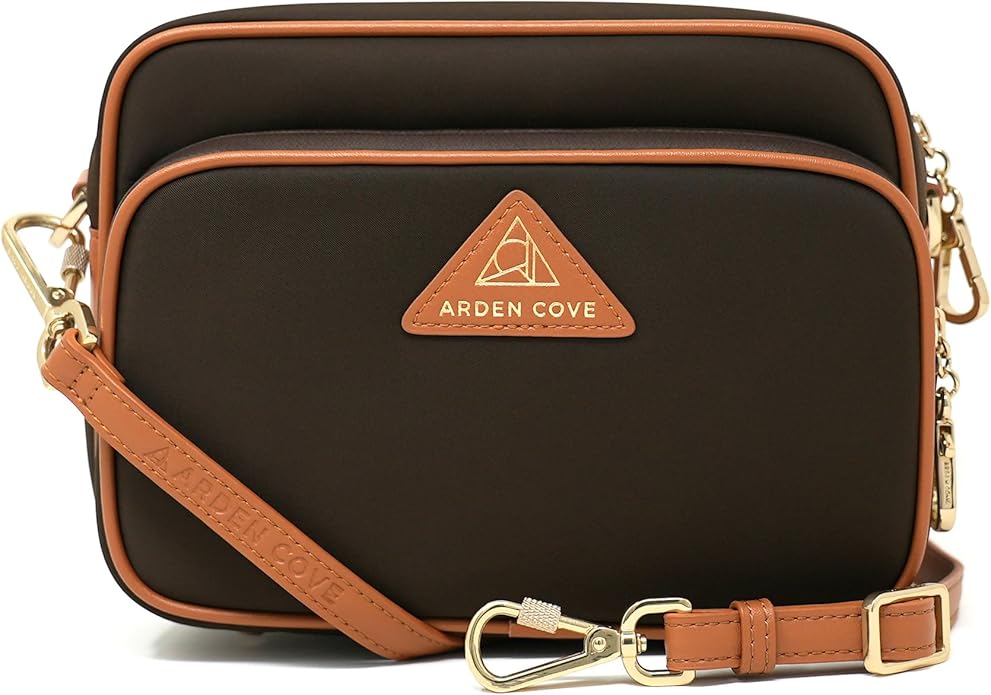 Womens Anti-Theft Water-Proof Travel Crossbody Bag with Slash-Resistant Faux Leather & Locking Clasps Strap