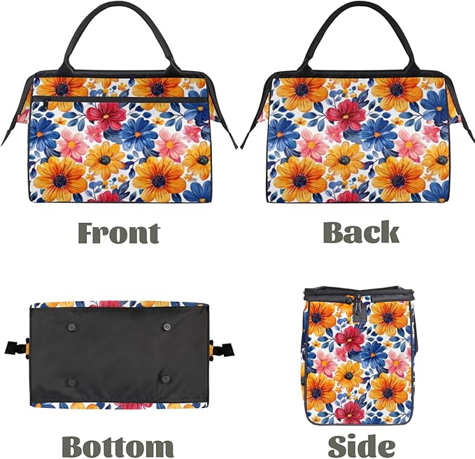 Spring Colorful Flower Overnight Weekender Bag for Women Men Travel Duffel Bags Waterproof Luggage Carry on Sports Yoga Gym Bag