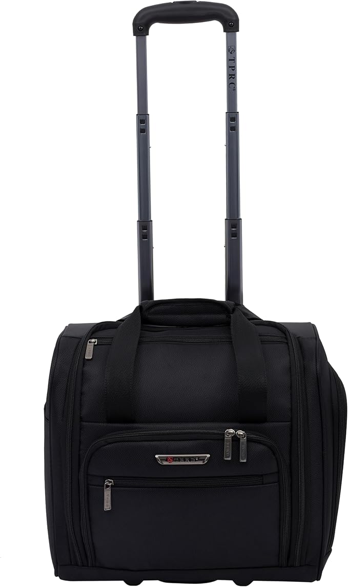 TPRC 15" Smart Underseat Carry-On Luggage with USB Charging Port, Black