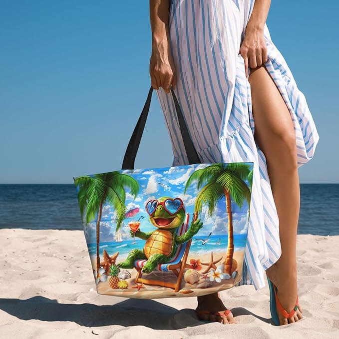 Extra Large Beach Bags For Women, Waterproof Beach Totes Bags For Women, Lightweight Foldable Pool Bag With Zipper