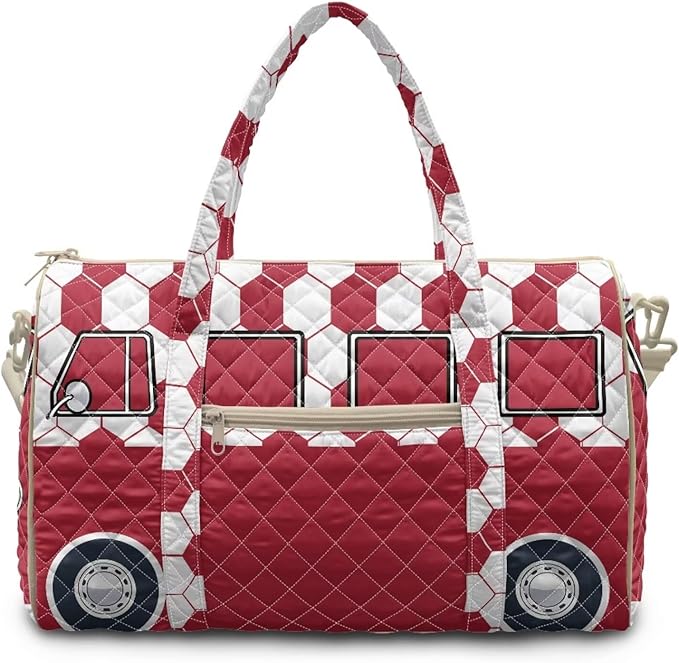 COEQINE Quilted Duffle Bags for Men Travel Cool Quilted Tote Bag Large Car Weekender Bag Designer Carry On Bags,California Van