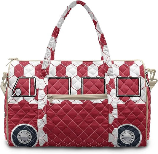 COEQINE Quilted Duffle Bags for Men Travel Cool Quilted Tote Bag Large Car Weekender Bag Designer Carry On Bags,California Van