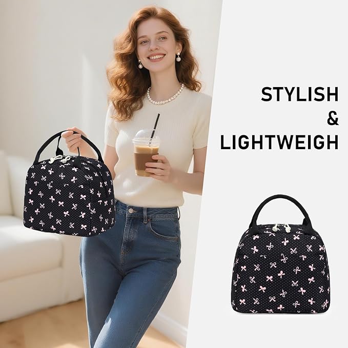 LEDAOU Lunch Box for Women Insulated Lunch Bag Cute Lunchbox Compact Cooler Thermal Reusable Lunch Tote for Work School Picnic Travel