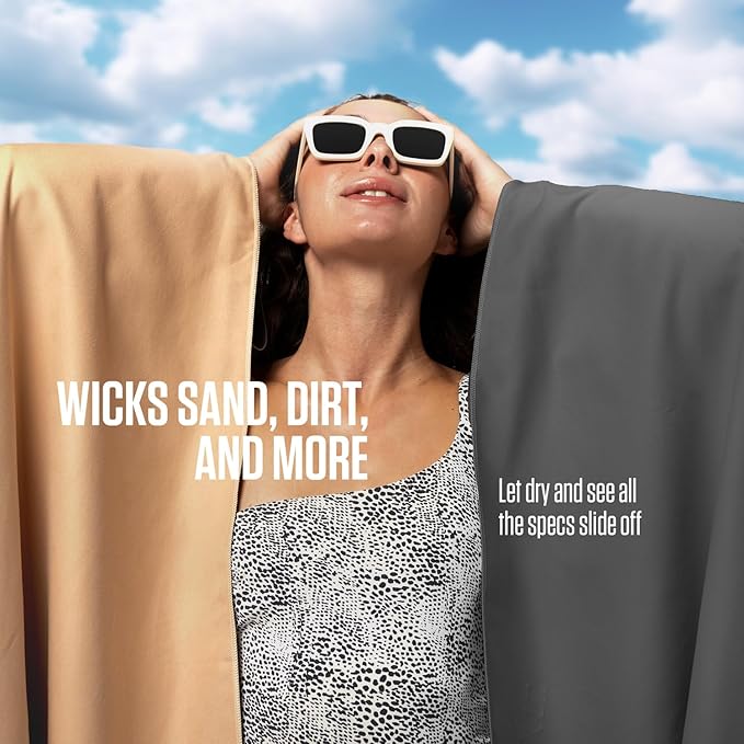 VENTURE 4TH Quick Dry Towel. Microfiber Travel Towel Ideal for Camping, Hiking, Backpacking, Gym. Lightweight & Fast Drying Travel Towels for Body. Compact & Easy to Pack - Charcoal Medium