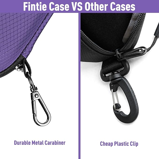 FINTIE Sunglasses Case, Hard EVA Shell Shockproof Sport Glasses Case with Metal Carabiner Travel Zipper Eyeglasses Holder
