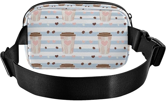 Kawaii Coffee Beans Fanny Pack for Women Men Water Resistant Fashion Waist Packs with Adjustable Strap Belt Bag for Travel Workout Jogging Hiking 21219214