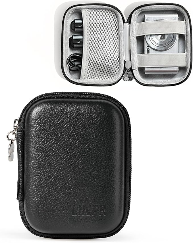 Digital Camera Case for CAMKORY, KODAK PIXPRO FZ45/FZ55, Canon IXUS 285 HS, Lecran, Small Travel Compact Camera Holder with Mesh Pocket for Accessories SD Card (Black)