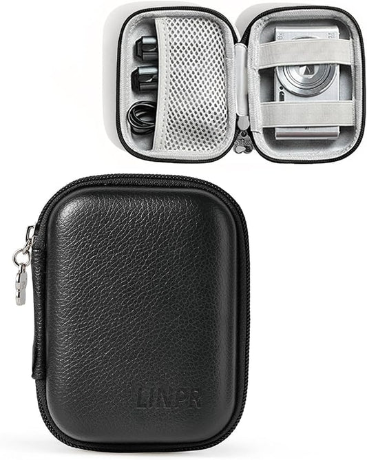 Digital Camera Case for CAMKORY, KODAK PIXPRO FZ45/FZ55, Canon IXUS 285 HS, Lecran, Small Travel Compact Camera Holder with Mesh Pocket for Accessories SD Card (Black)