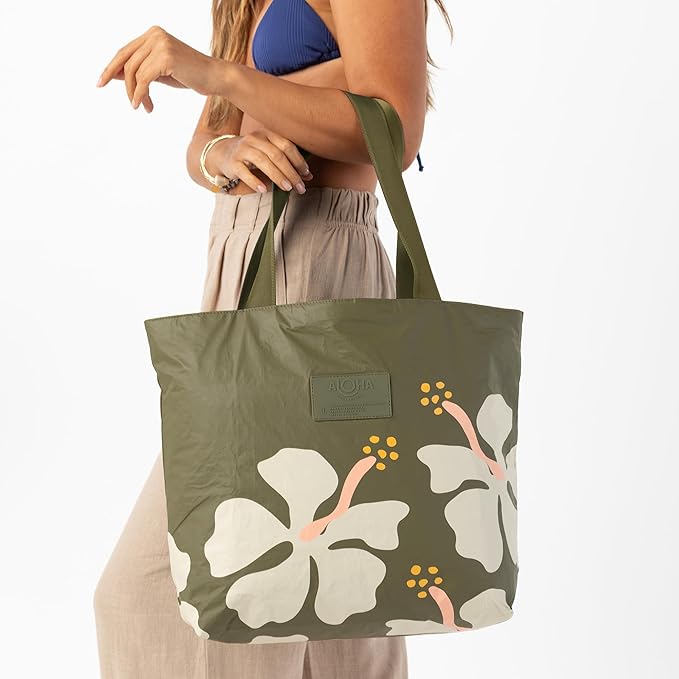 ALOHA Collection Day Tripper Tote | Lightweight, Packable, and Splash-Proof Beach Tote Bag | Easy to Clean