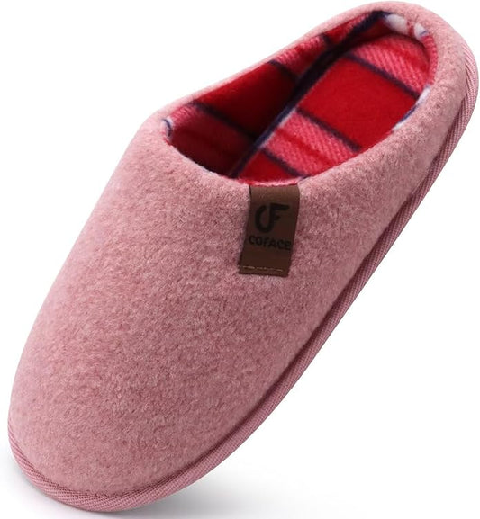 COFACE Unisex Mens Womens Cozy Memory Foam Scuff Slippers Casual Slip On Warm House Shoes Indoor/Outdoor Felt Sandal Slippers Size 4-15