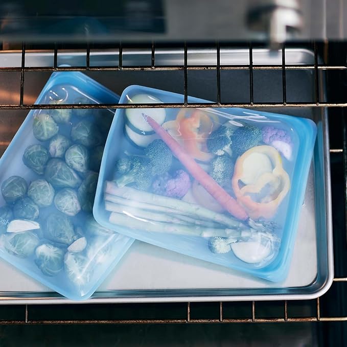 Stasher Silicone Reusable Storage Bag, Half Gallon Bag, Reusable Freezer Bags, Microwave, Dishwasher, Oven Safe, Sous Vide, Premium Lunch Container, Eco Friendly, Food Storage Bags, 64 oz, Aqua | Reusable Food Bag