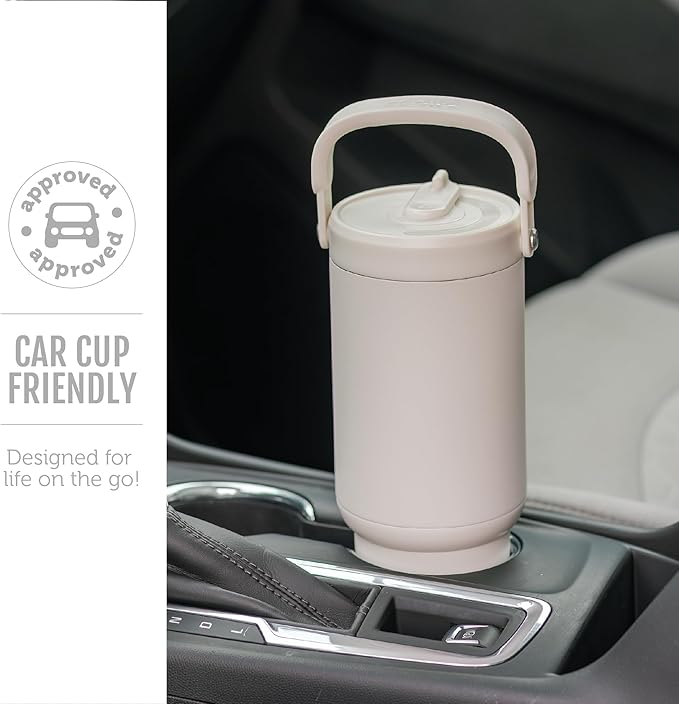 Ello Oasis Go+ 32oz Tumbler with Top Handle and Retracting Straw | Reusable Insulated Stainless Steel Cup, 100% Leakproof Water Bottle, 24 Hours Cold, Cup Holder Friendly For Travel | Mineral