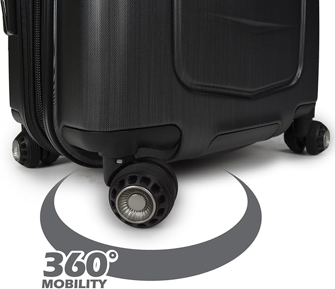 Traveler's Choice Silverwood Polycarbonate Hardside Expandable Spinner Luggage, Brushed Metal, Checked-Large 30-Inch
