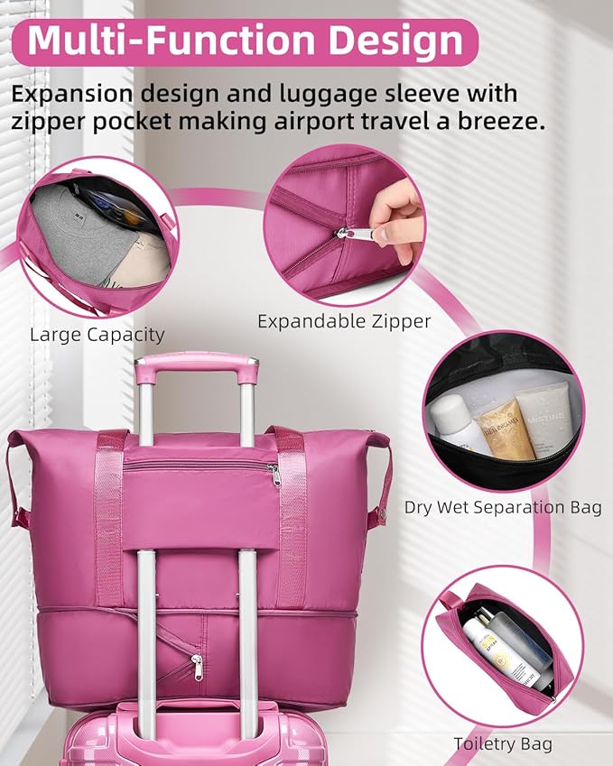 LARVENDER Carry on Luggage 22x14x9 Airline Approved, 20 Inch Hardside Suitcase with Wheels TSA Lock, PC+ABS Lightweight Travel Luggage Sets for Women, Glossy Berry, 3 Piece Set