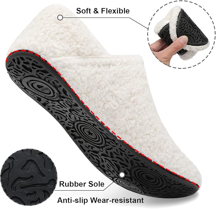 BARERUN Slippers Bulk for Women Men with Rubber Sole Soft-Lightweight House Slipper Socks Wide Barefoot Slippers Around House Shoes Non Slip Indoor/Outdoor