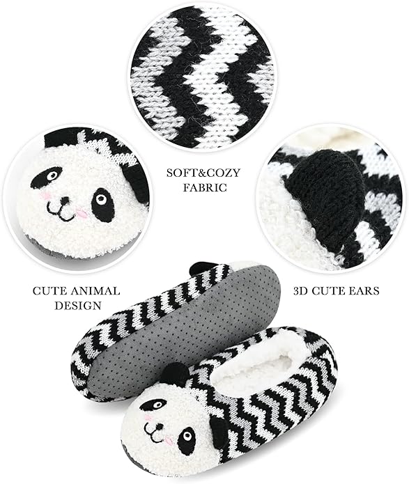 DICUIRD Womens Cute Animal Soft Sole Slipper Socks with Grippers-Fuzzy House Slippers