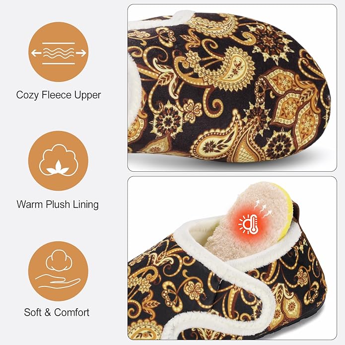 Ultrafun House Slippers for Women Men Slip on Barefoot Slippers Socks Soft Lightweight Rubble Sole House Shoes Indoor/Outdoor