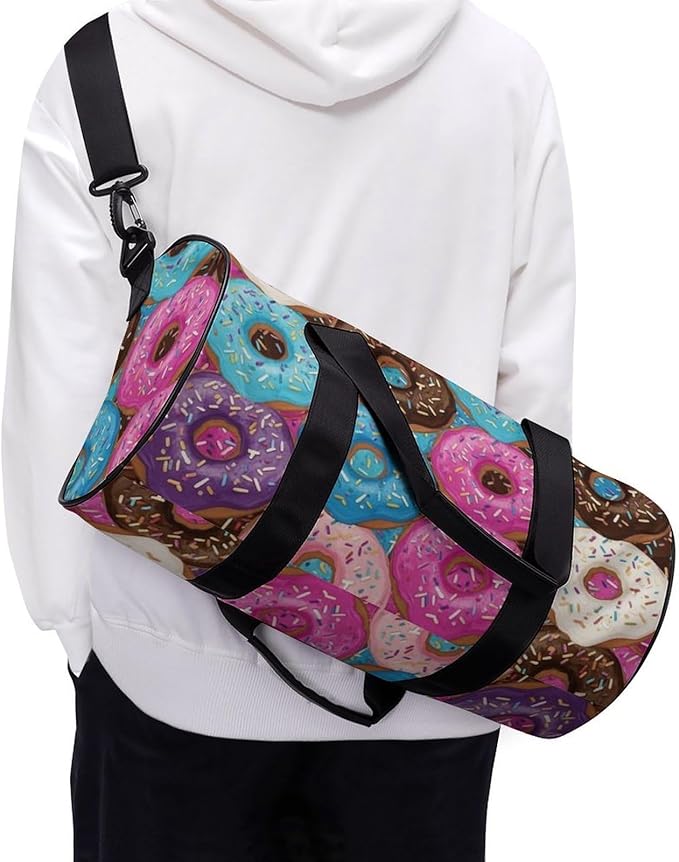 Travel Duffle Bag Doughnut Donut (20) Carry On Weekender Bags Workout Lightweight Duffel Bags for Men and Women