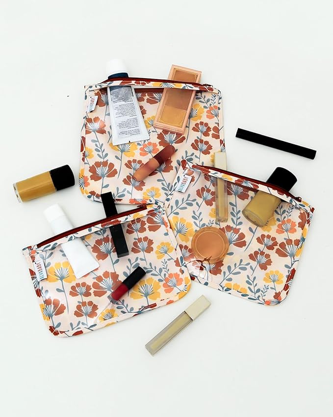 ALVA Diaper Bag Pouches | 3pcs Mess-Proof Travel Toiletry | TSA Approved Toiletry Bag | Cosmetic Makeup Bag Diaper Organizer for Baby and Mom Essentials