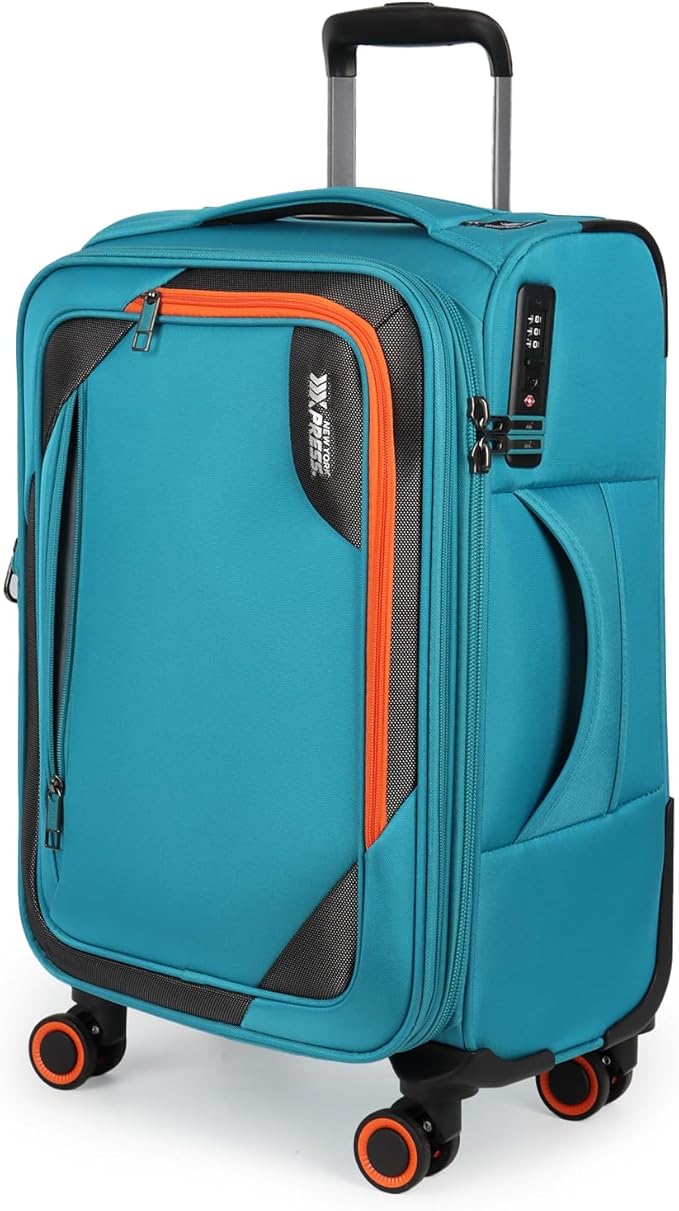22 inch Carry on Luggage,Softside Suitcase w/TSA LOCK,Expandable 20% Luggage w/Spinner Wheels, Tear-Resistant,Lightweight Rolling Suitcases for Men/Women（SkyBlue,22in）
