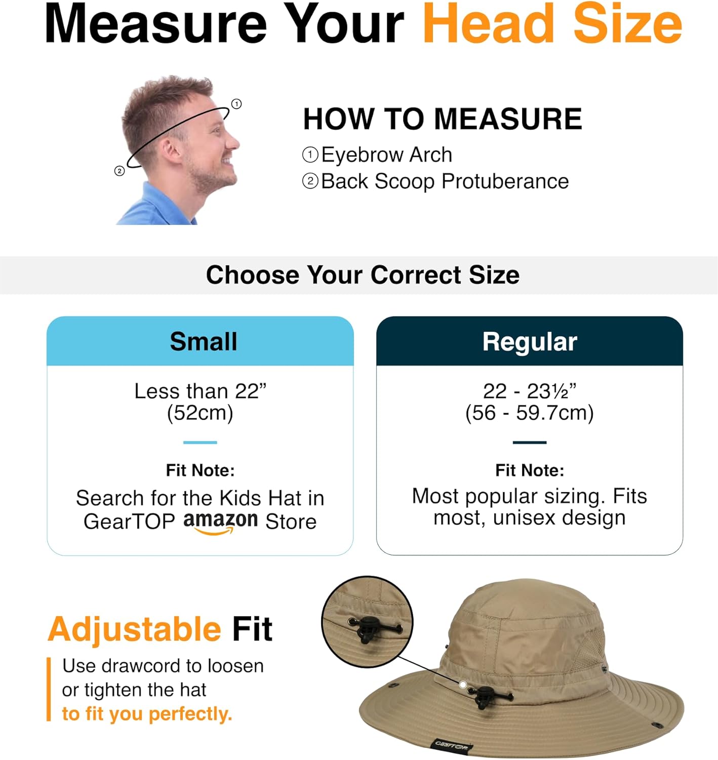 GearTOP Safari Sun Hat for Men and Sun Hats for Women UV Protection UPF 50+ Hiking, Gardening, Fishing