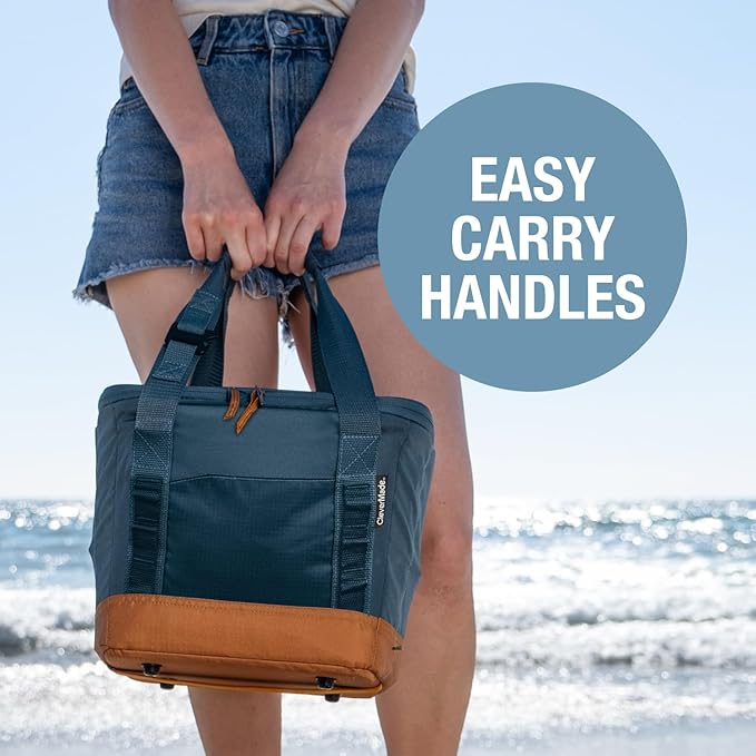 CleverMade Collapsible Insulated Cooler Bag – Leakproof Soft Cooler for Beach, Travel, Car – Bottle Opener