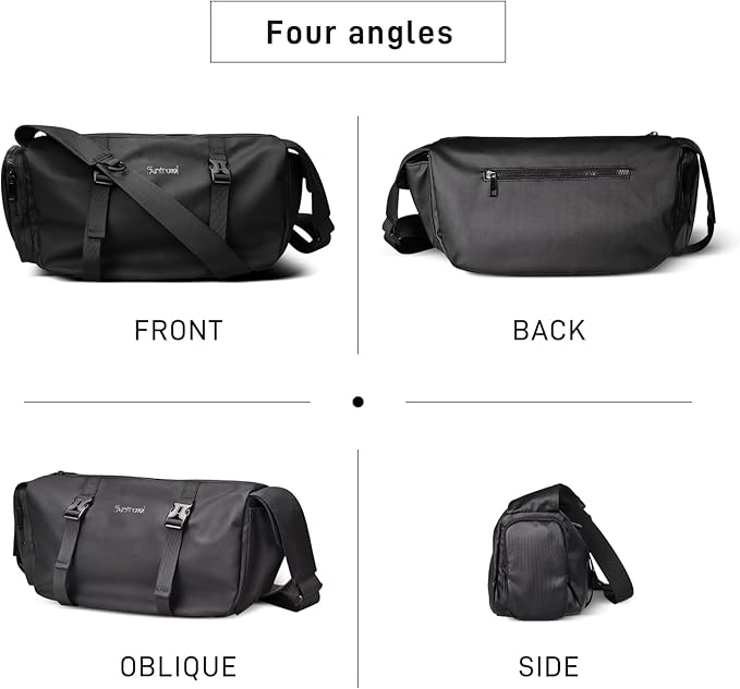 Small Sports Bag Waterproof Ultra-Light Gym Duffle for Men & Women Compact Mini Crossbody Bags, Perfect for Running, Travel & Light Gym (black-quilting)