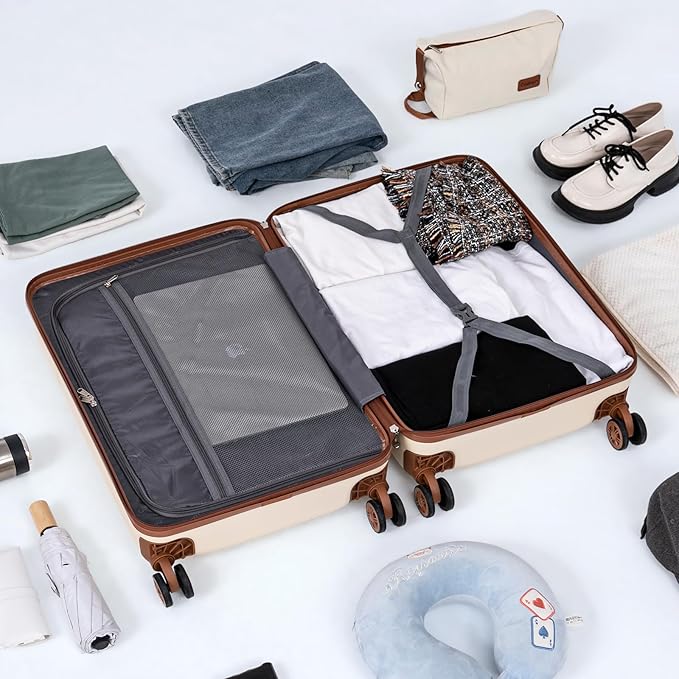 Carry On Luggage 22x14x9 Airline Approved, 20 Inch Carry on Suitcases with Wheels, ABS Lightweight Carry-on Luggage, Travel Suitcase Set with Wheels and TSA Lock