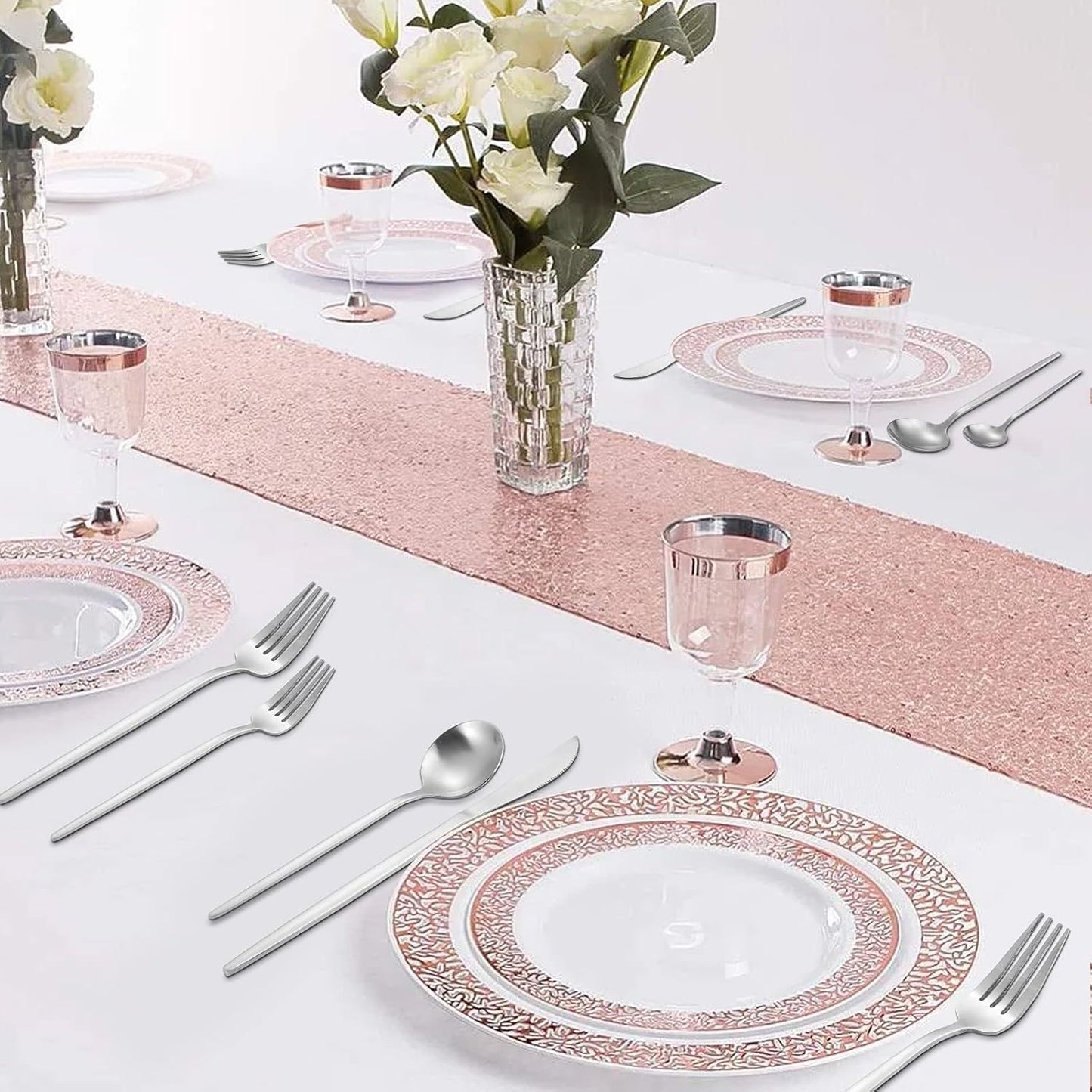 Matte Silverware Set, VANVRO 60-Piece Stainless Steel Flatware Set, Satin Finish tableware Cutlery Set, Service for 12, Home and Restaurant, Dishwasher Safe