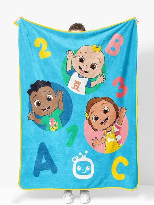 Sunny Side Up CoComelon Plush Throw Blanket - Measures 46 x 60 Inches - Super Soft & Cozy Fleece Kids Bedding