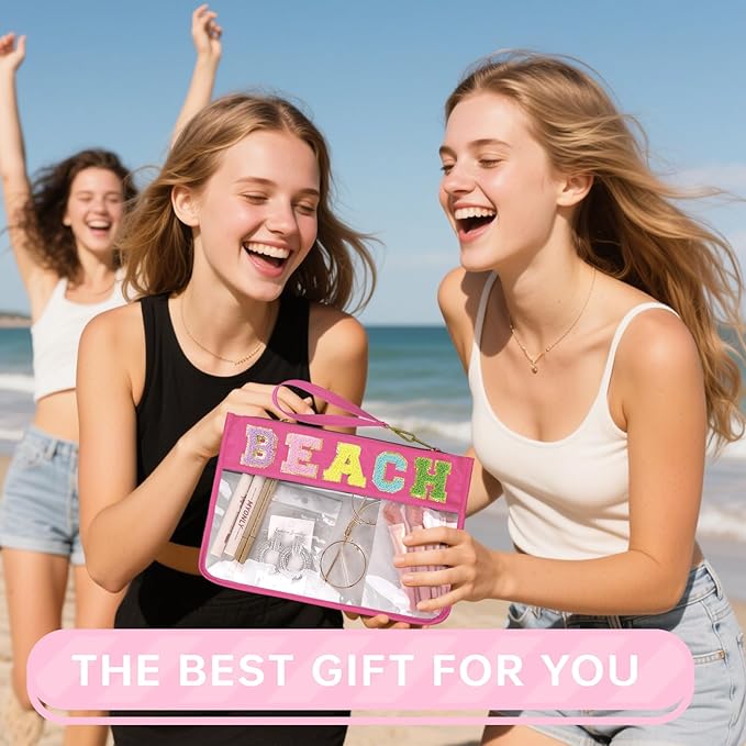 Snack Bags Clear Pouch Travel Makeup Bag Chenille Letter Bags for Zipper Pouch Clear Cosmetic Bag Clearly Tote Bag Makeup Travel Bags for Women