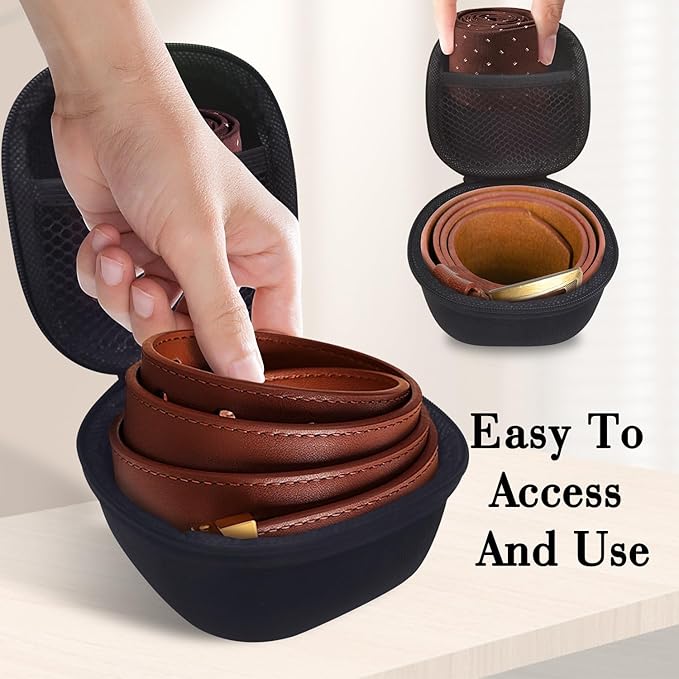 Belt Organizer Bag,Portable Storage Case for Ties and Belts,Organizer Bag for Travel or Drawer,Display Storage Container Holder Case,Black