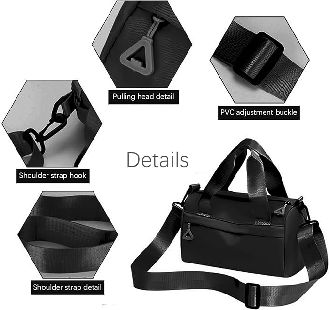 Mini Gym Bag for Women Mini Gym Bag, 9.5x4.7x5.5 inch Nylon Duffle, Handheld/Crossbody/Shoulder Duffle with Adjustable Strap, Zipper Small