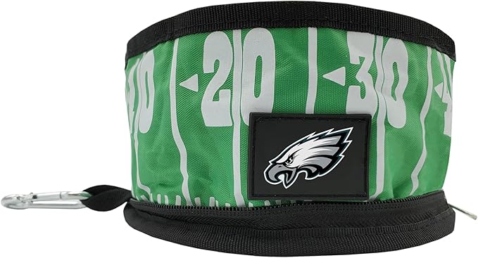 NFL Philadelphia Eagles Pets First Collapsible Dog Travel Bowl Set, 2 Pack Food and Water Bowls for Dogs, Best Portable & Lightweight Leak-Proof Dog Bowls for Travel