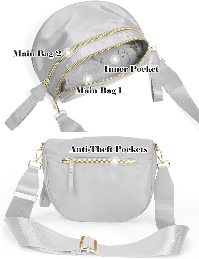 Pure Colour Crossbody Bag Bum Bag for Women,Spacious Purse Fanny Packs Belt Bag,Oversized Bum Bag (Colour Bum Bag-Light Grey)