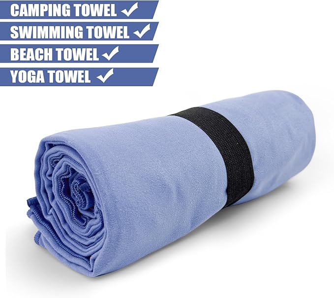 Camping Towel L Size Microfiber Quick Dry Lightweight for Travel Body Swimming Pool Beach Hiking Hot Yoga Mat Towels(Navy Blue, 1 Pack L)