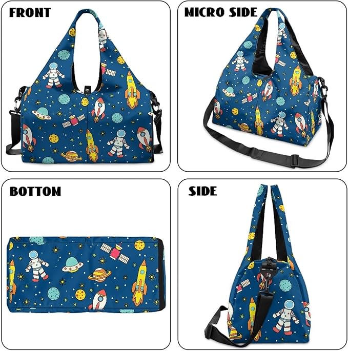 Small Duffle Bag for Men, Waterproof Polyester Gym Bag with Detachable Strap, Shoe Pocket, Double Zipper, Carry On Duffel Bag for Office Weekend
