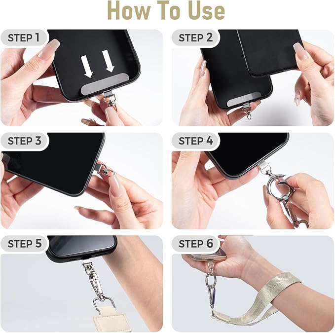Clip and Go Strap for Phone with Wallet Crossbody Phone Lanyard and Detachable Checkered Bag with ID Window and RFID Pouch for Daily Travel.