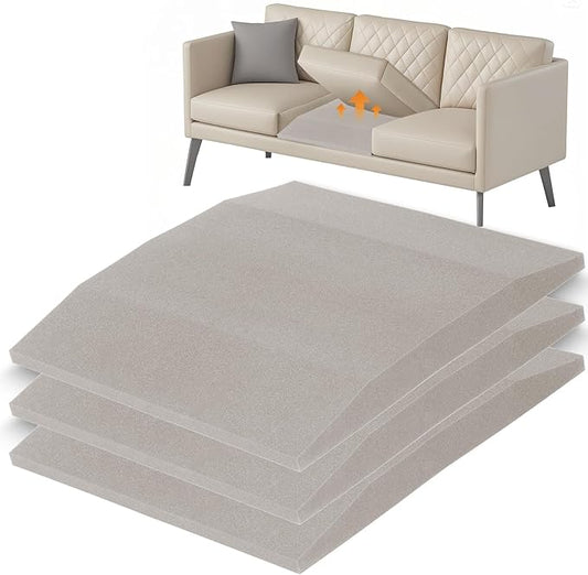 20"x20"Couch Cushion Support for Sagging Seat, Trapezoid 40D Density Foam Couch,Sofa Cushion Support Replacement for Furniture Sagging, Grey（3PCS）