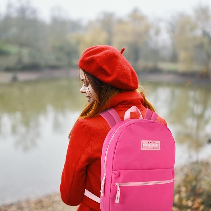 Trail maker Classic 17 inch Backpacks with Adjustable Padded Straps | School Backpacks for Girls, Boys (Pink)