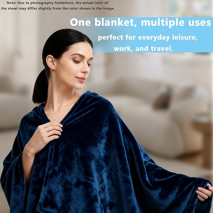 Ponchos for Women, Comfy Wearable Blanket, Gifts for People Who are Always Cold, Winter Shawl for Home, Office, Travel
