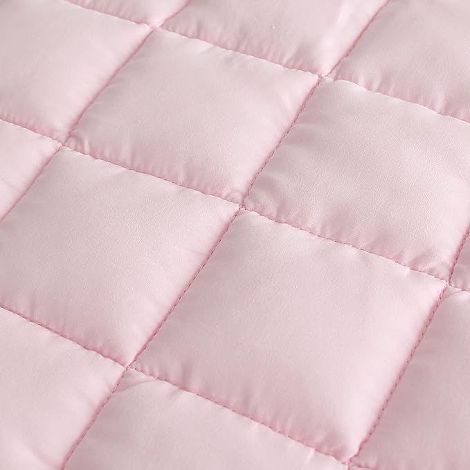Moonsea Toddler Nap Mat Pink and Fleece Minky Blanket, Lightweight and Soft Perfect for Toddlers Preschool, Daycare, Travel Sleeping Bag for Girls, 21" x 50" Fit on a Standard Cot