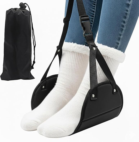 SAG’s Foot Hammock for Plane Travel – Airplane Footrest Hammock, Adjustable Leg Rest for Long Flights, Travel Essentials for Airplane, Office & Home Comfort