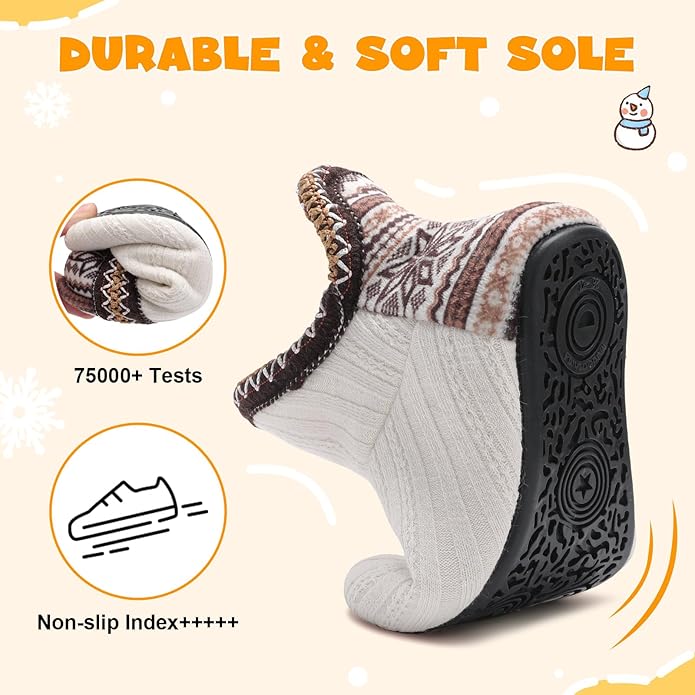 LeIsfIt Toddler Slippers Boys Girls Cozy Warm House Shoes Kids Non-slip Winter Slipper Booties Slip on Plush Lining Sock Slippers