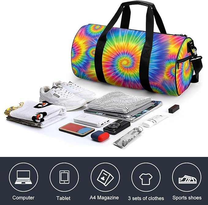 Travel Duffle Bag Tie Dye Carry On Weekender Bags Foldable Overnight Bag Workout Lightweight Bags